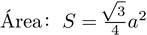 Fórmula para el área de un triángulo equilátero