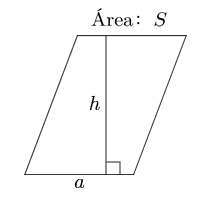 Area de paralelogramo(Base y altura)