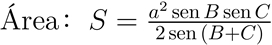 Desde el ángulo de un lado y ambos extremos de un triángulo, la fórmula para el área