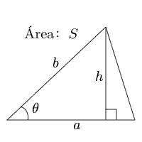 Area del triangulo(Dos lados y el ángulo entre ellos)