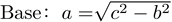 Formula de la base de un triangulo rectangulo desde la altura y el lado oblicuo