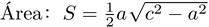 Formula del area de un triangulo rectangulo desde la base y el lado oblicuo