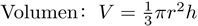 Formula del volumen de un cono