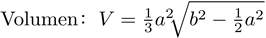 Fórmula para el volumen de una pirámide cuadrada regular